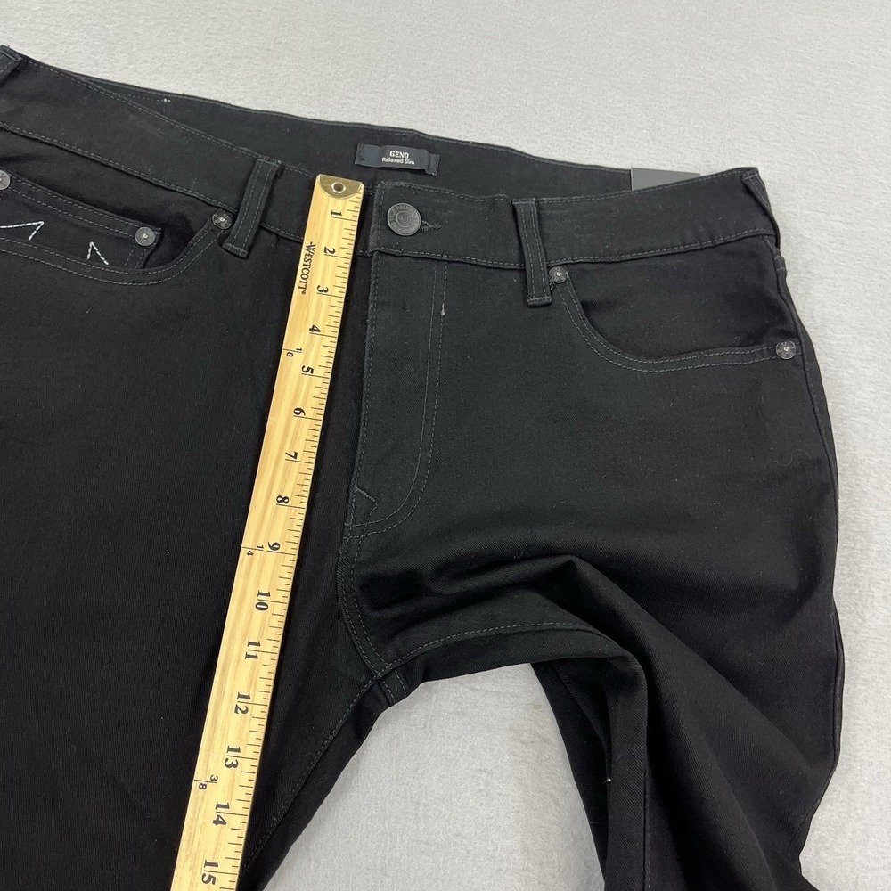 True Religion Jeans Mens 36x32 Black Denim Pants Geno Relaxed Slim Fit - Picture 12 of 14